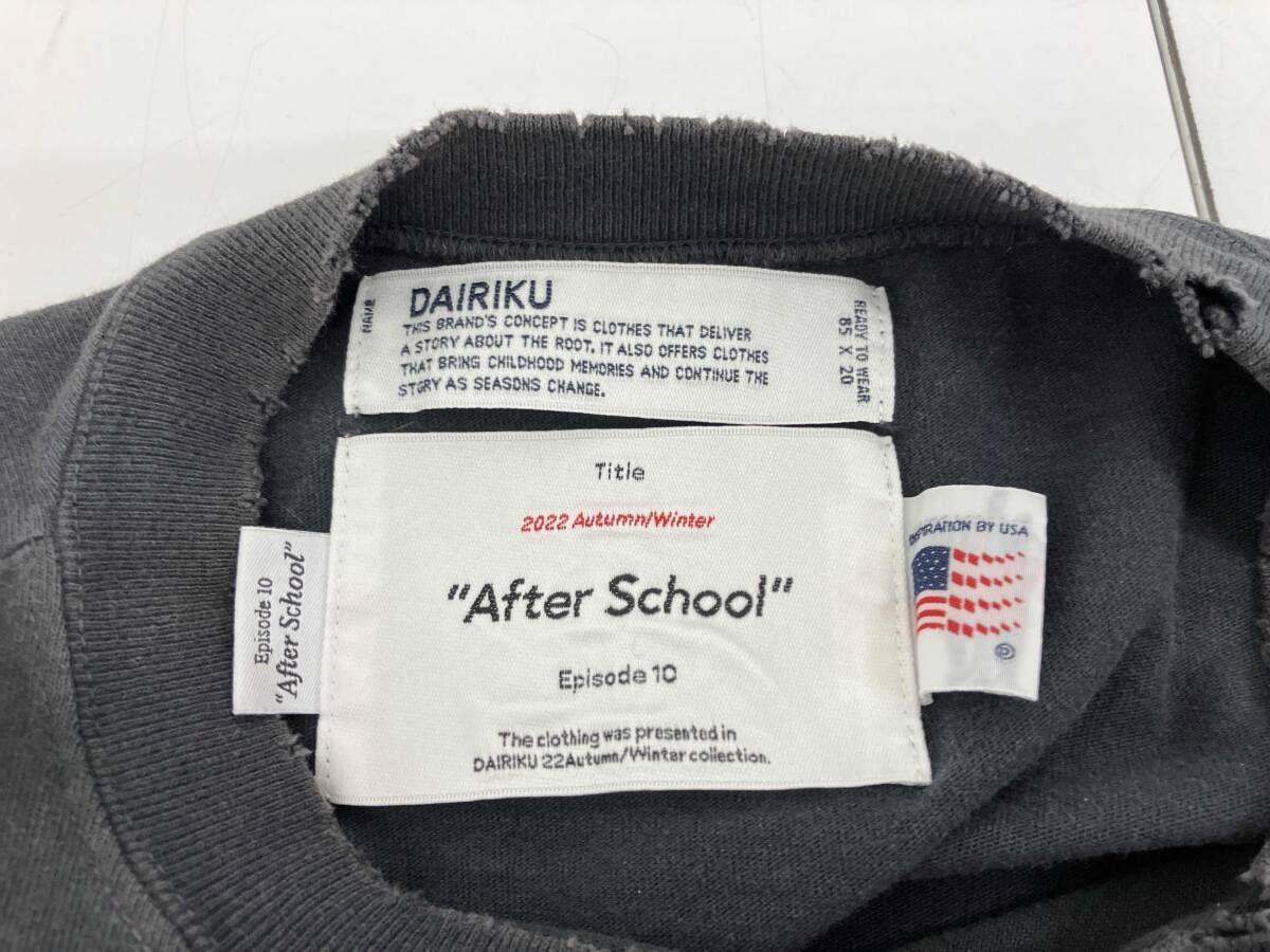 DAIRIKU ダイリク SCHOOL Embroidery Vintage Tee 長袖Tシャツ 22AW