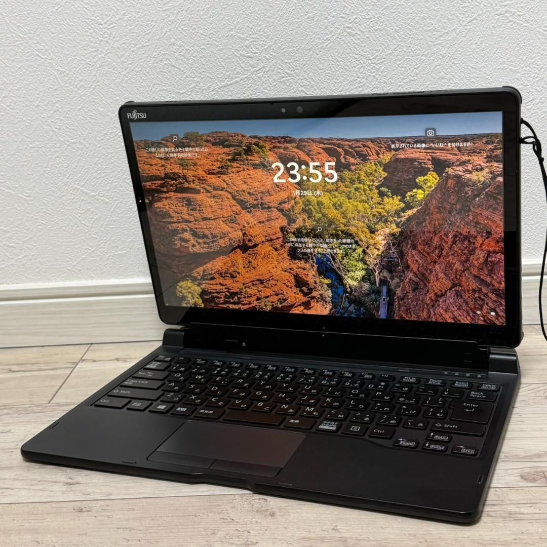 タッチ 即戦力♬2in1PC 富士通 i5 SSD128G メモリ8GB WPS Office付き