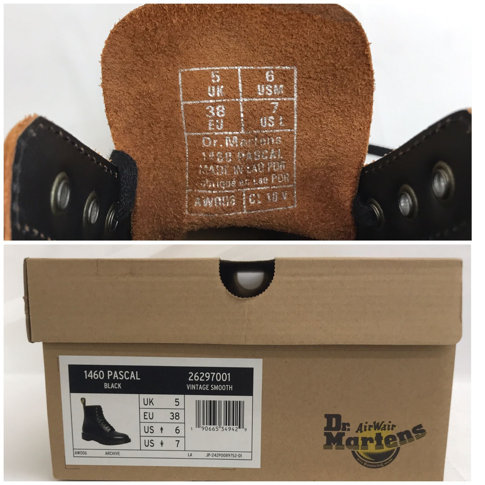 Dr.Martens ドクターマーチン 26297001 1460 PASCAL UK5 ブラック 箱 