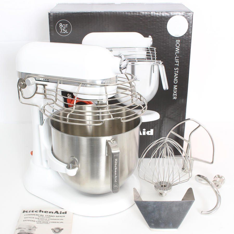 美品】キッチンエイド KSM8WH ホワイト スタンドミキサー KSMC865WH 美品】キッチンエイド KSM8WH ホワイト スタンドミキサー KSMC865WH