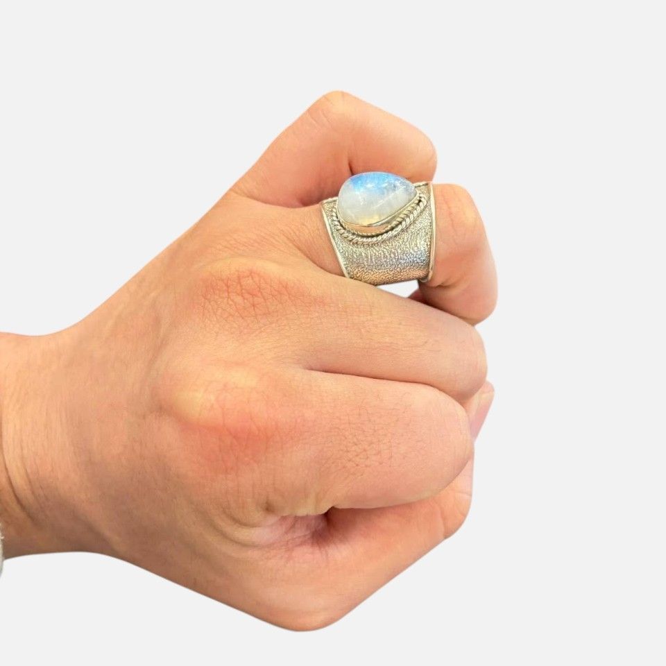 リング シルバー925 15号 16号 17号 18号 19号 サイズ調整可能 ムーン