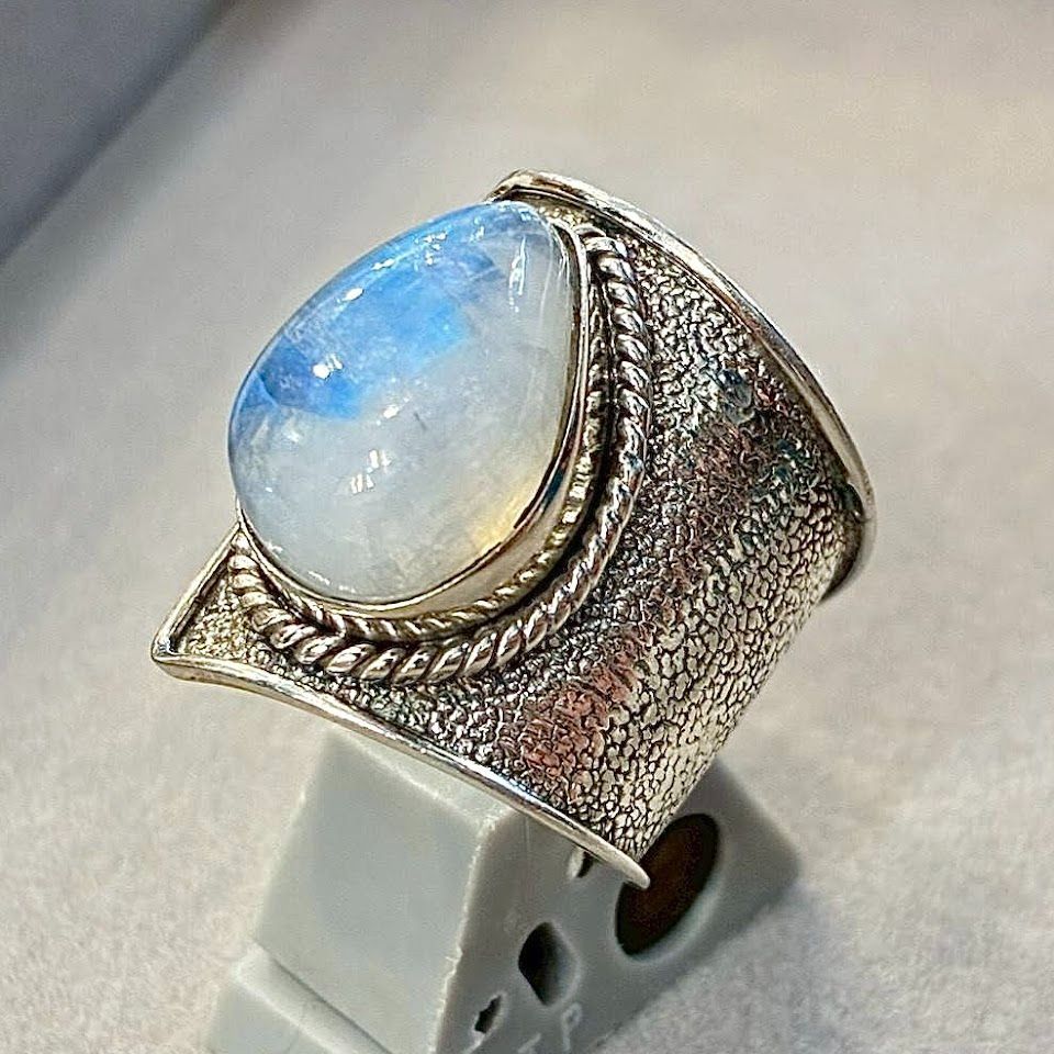 リング シルバー925 15号 16号 17号 18号 19号 サイズ調整可能 ムーン