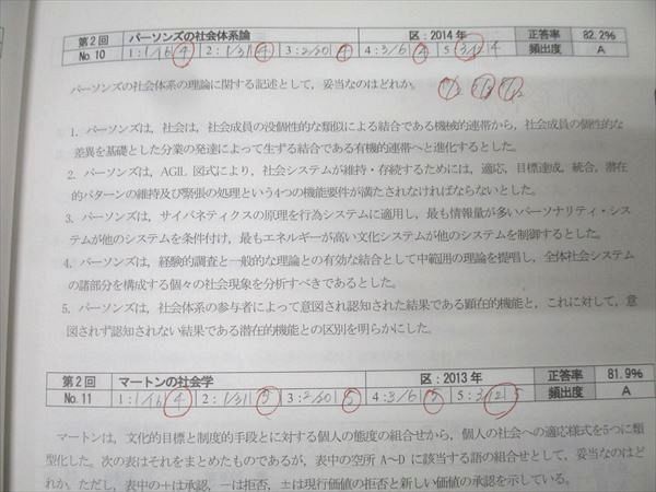 TAC 公務員試験 地方上級・国家一般職コース 選択講義 社会学 問題集