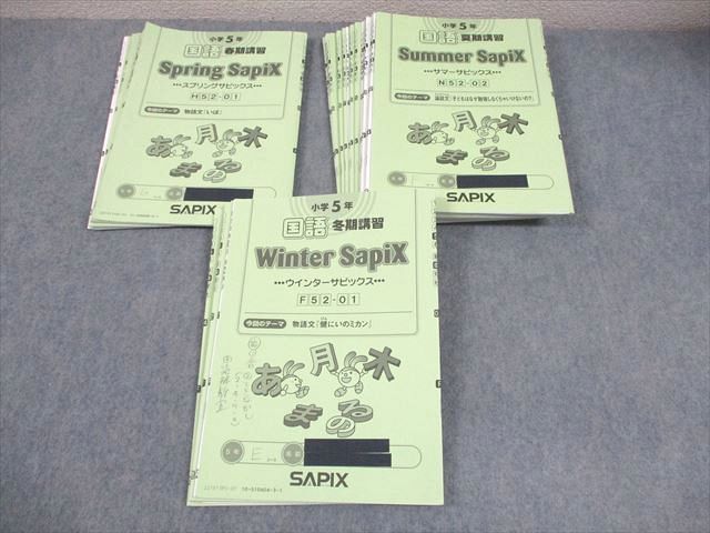 SAPIX サピックス 小5 国語 スプリング/サマー/ウインターサピックス