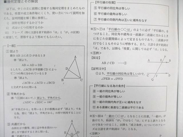 鉄緑会 中1 数学基礎講座 代数/幾何 テキスト/問題集 通年セット 2019