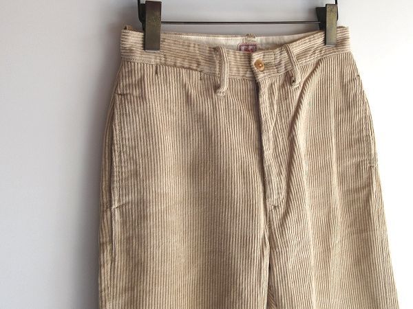 希少 旧タグ ビンテージ 45rpm ストレート 太畝コーデュロイ パンツ 28