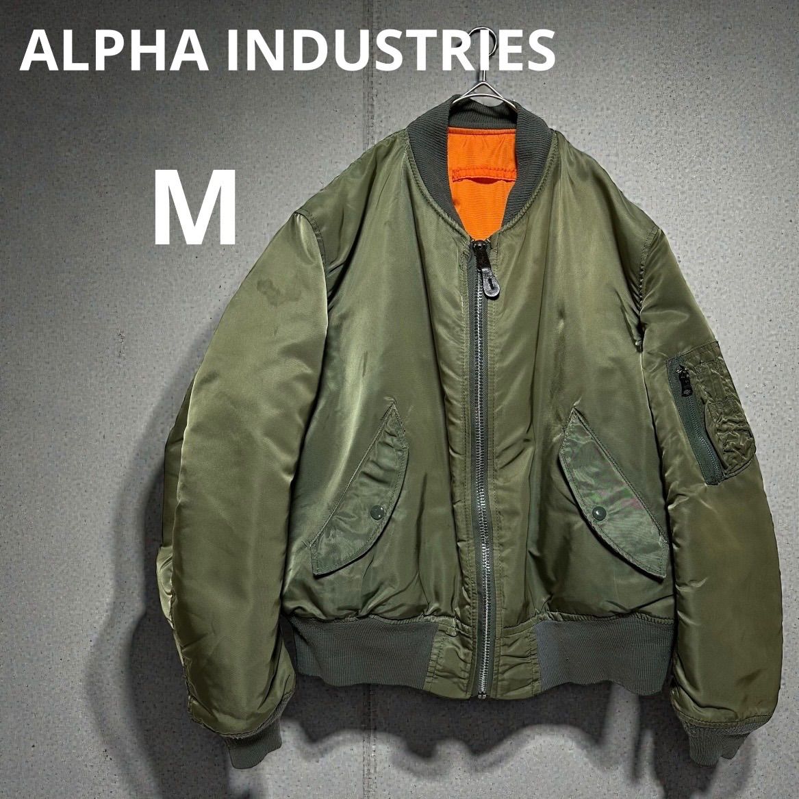 USA製 ALPHA MA-1 フライトジャケット M IDEALジップ 短丈 ボックス