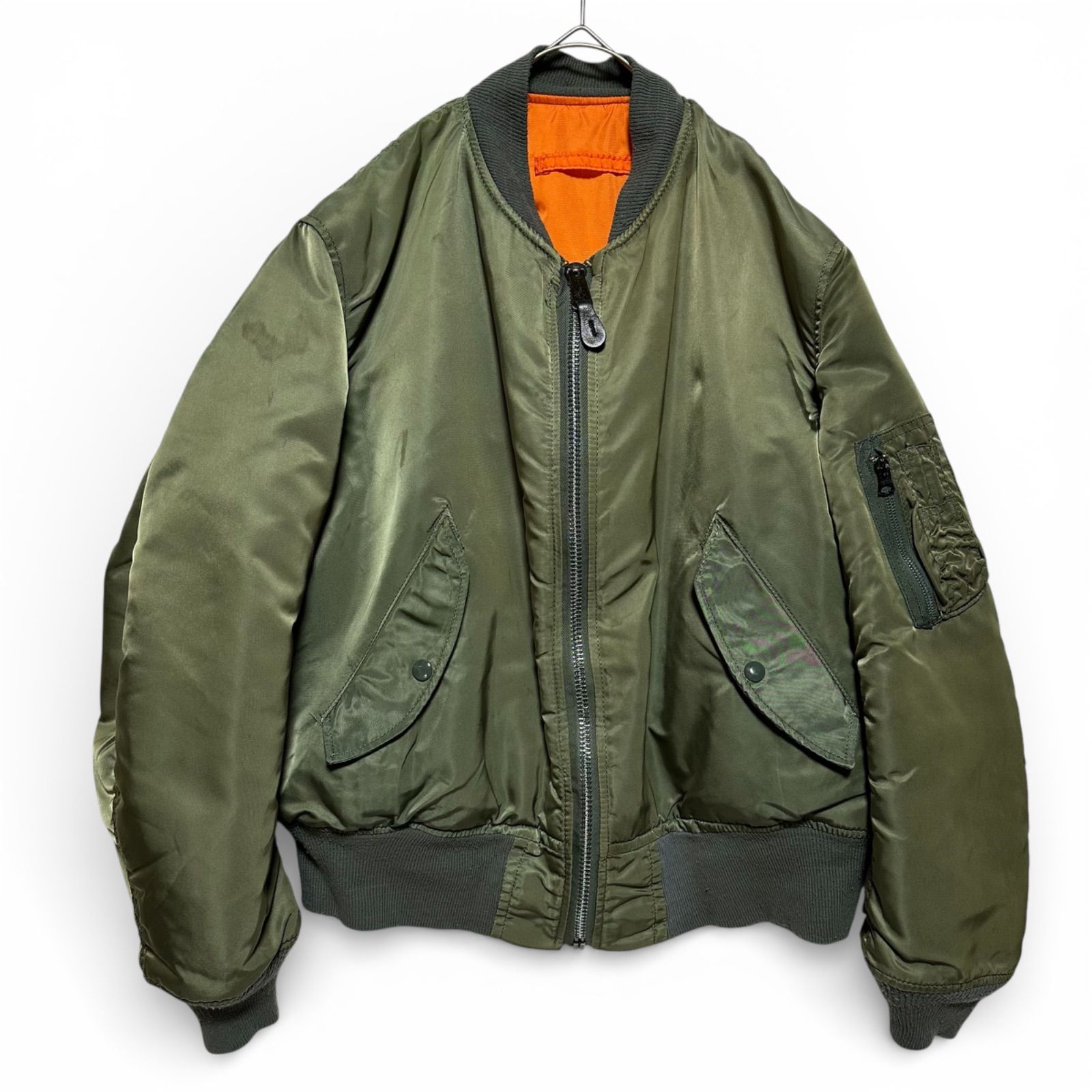 USA製 ALPHA MA-1 フライトジャケット M IDEALジップ 短丈 ボックス