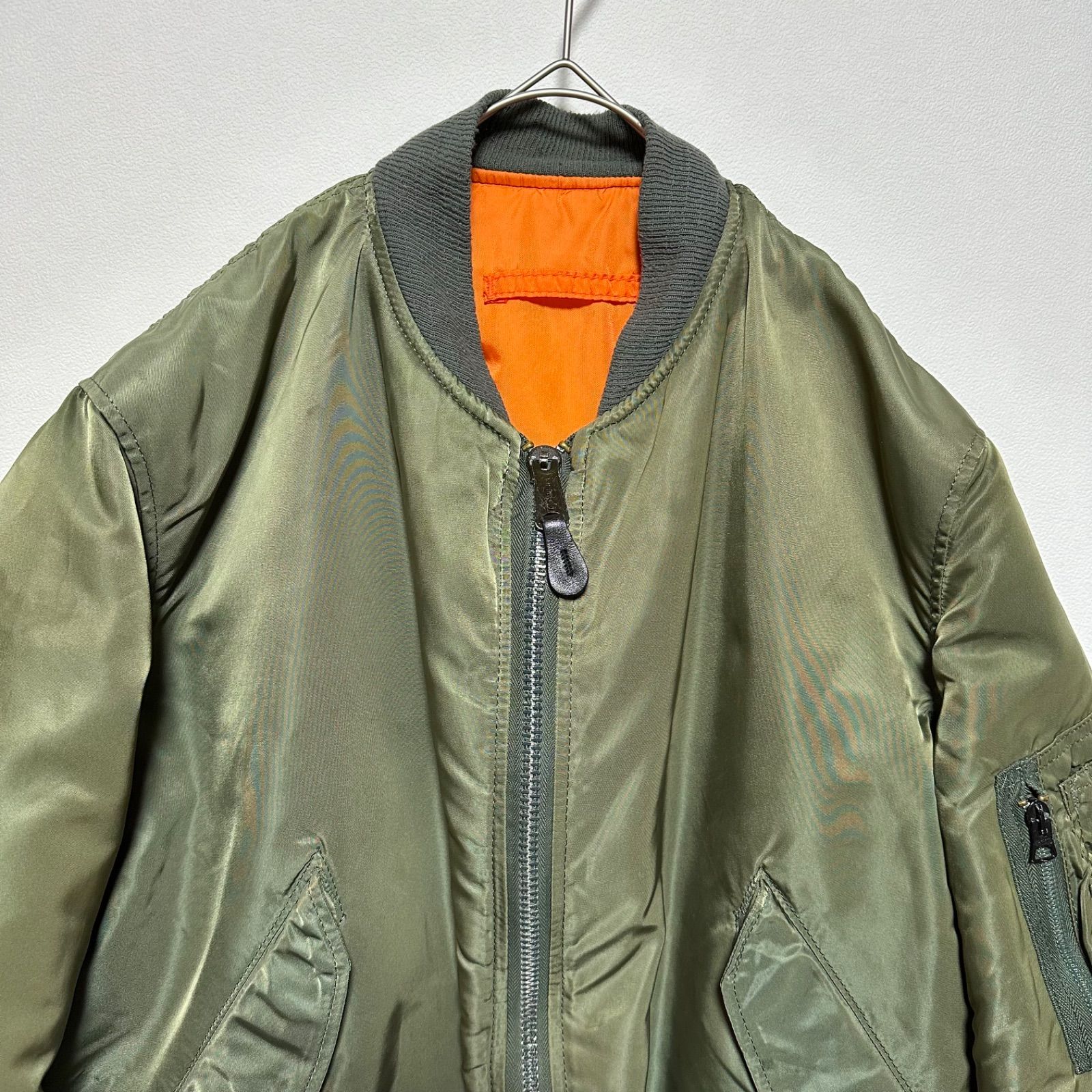 USA製 ALPHA MA-1 フライトジャケット M IDEALジップ 短丈 ボックス