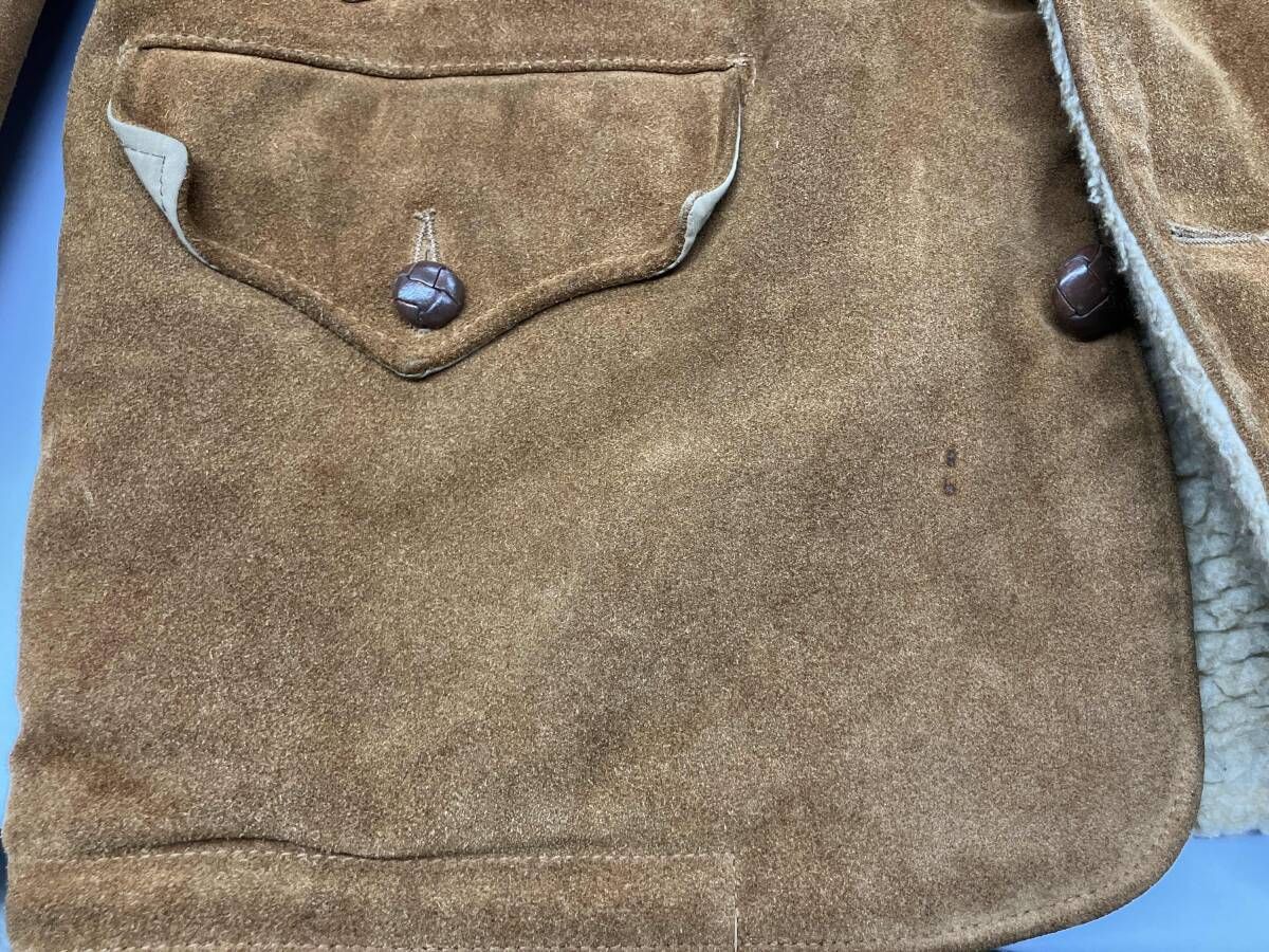 Schott ショット ダッフルコート ボア M メンズ ブラウン くるみボタン Schott レザージャケット ショット 裏ボア スウェードジャケット