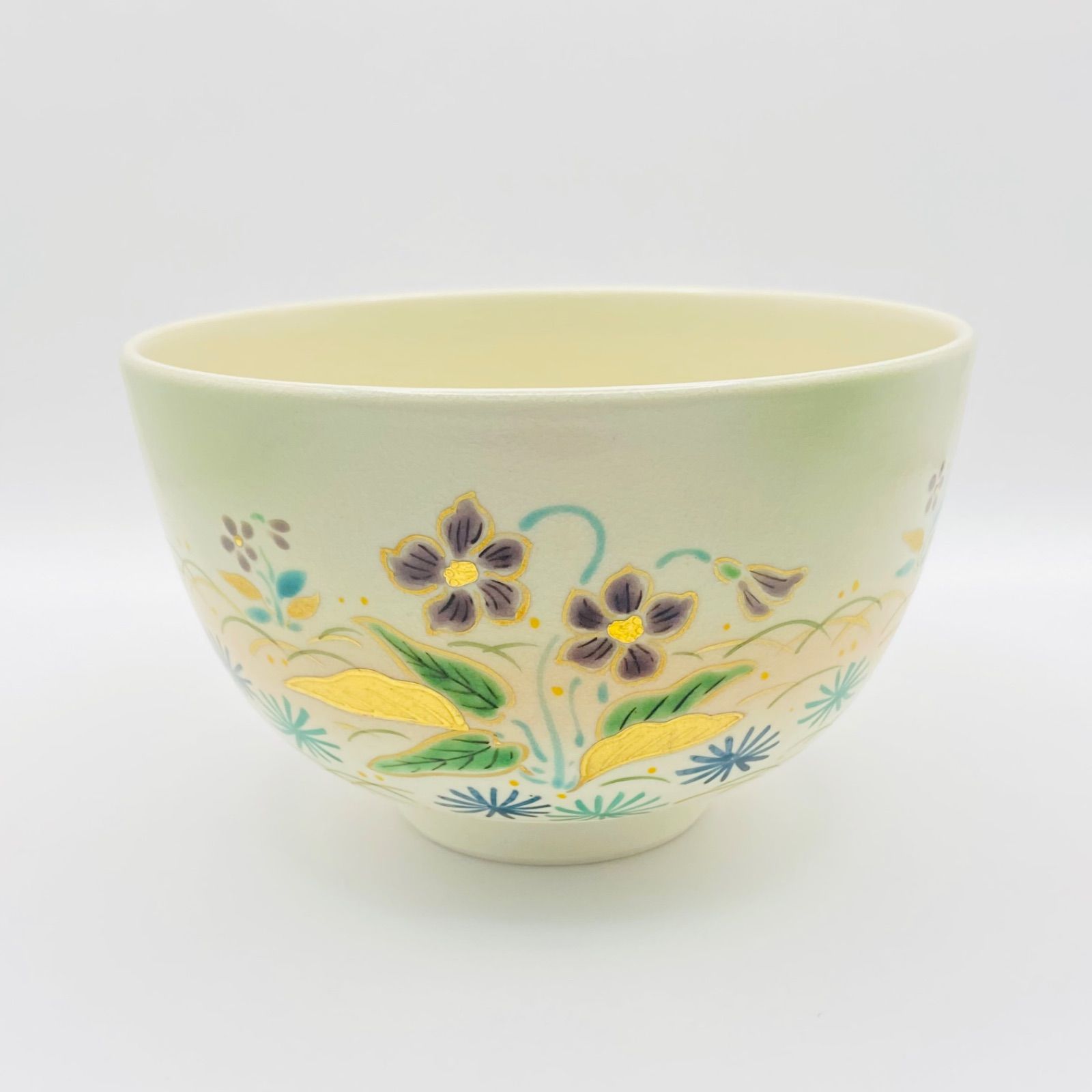 抹茶茶碗 仁清 すみれ 川添寿楽 紙箱入 茶道具 茶盌 茶器 春 - メルカリ