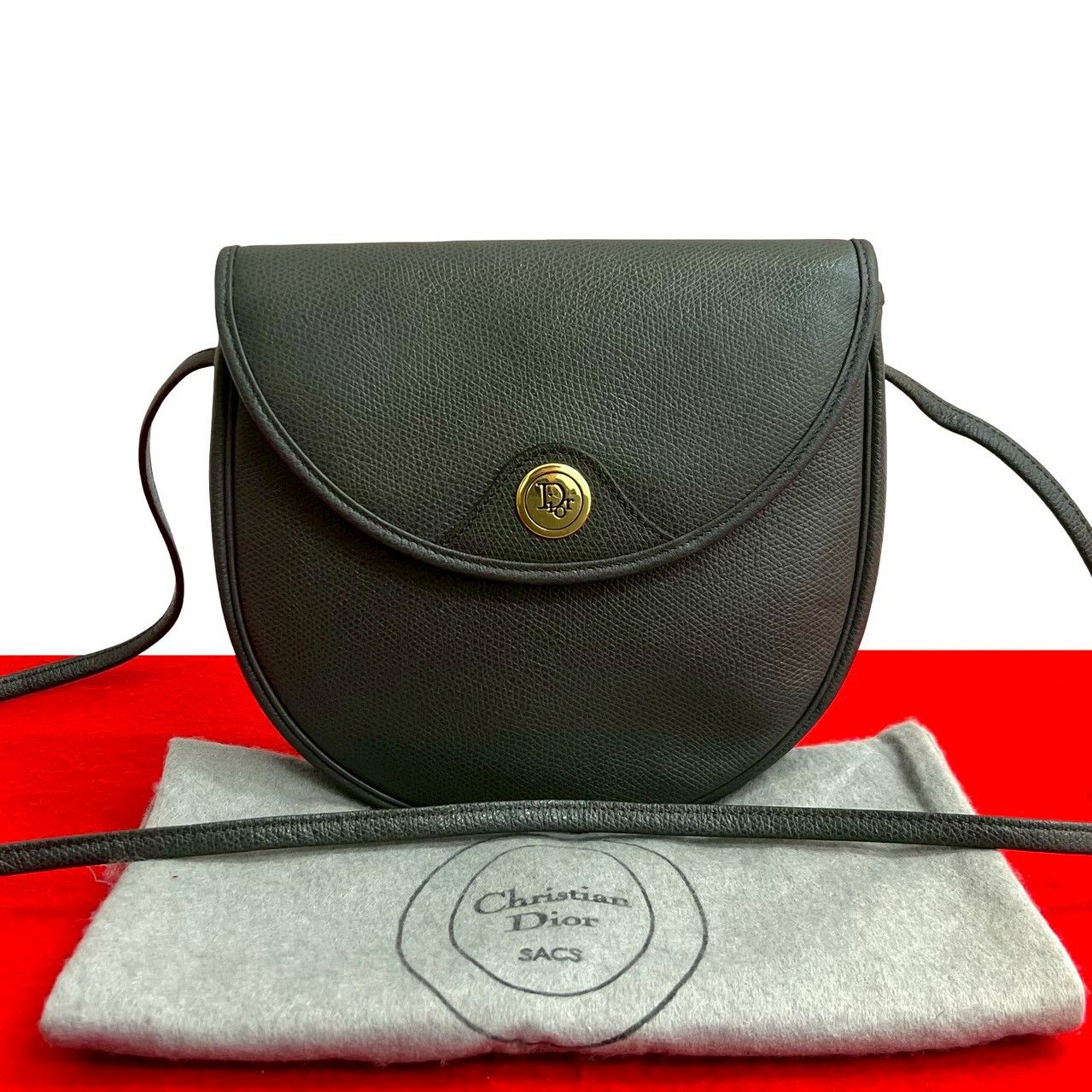 極 美品 袋付き Christian Dior ディオール ヴィンテージ ロゴ 金具