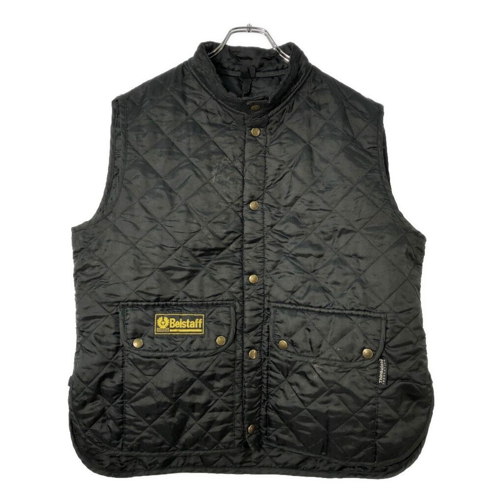 Belstaff ベルスタッフ キルティングベスト モーターサイクル ブラック(メンズ XL) 古着 X2746