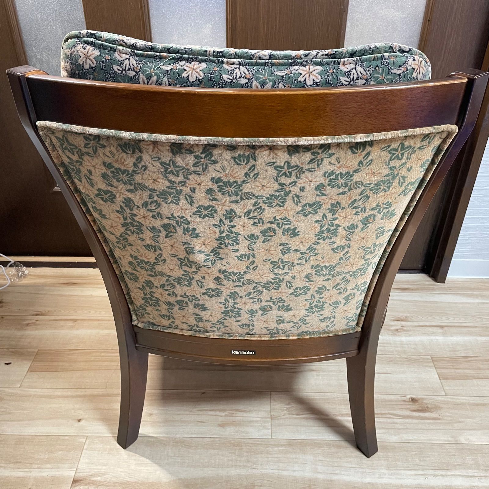 karimoku カリモク コロニアル 一人掛けソファ シングルソファ 椅子 花