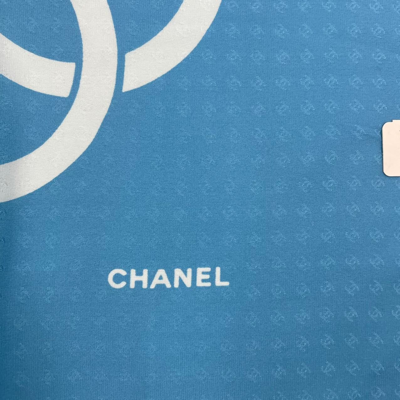 未使用品 CHANEL シャネル スカーフ シルク ココマーク ロゴ ブルー