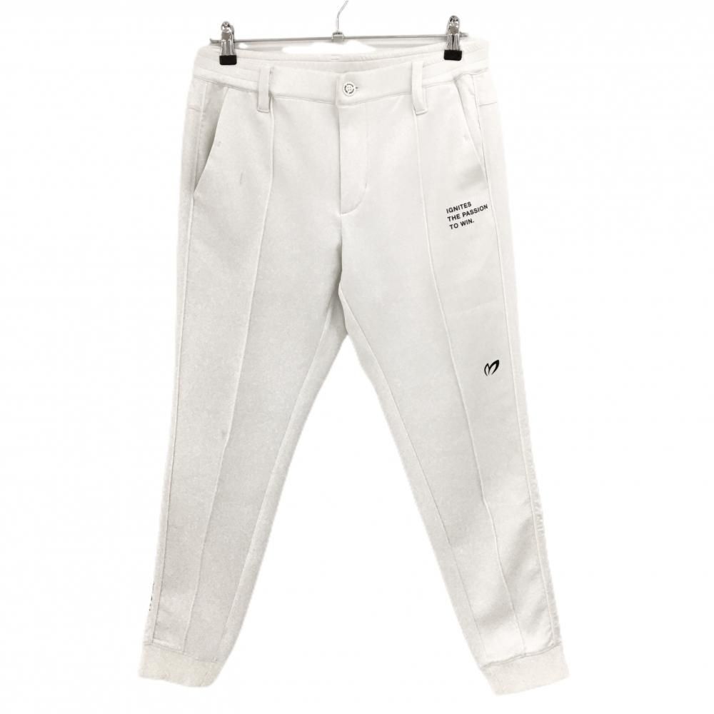 マスターバニー ジョガーパンツ 白 サイド裾ロゴ ダンボールニット
