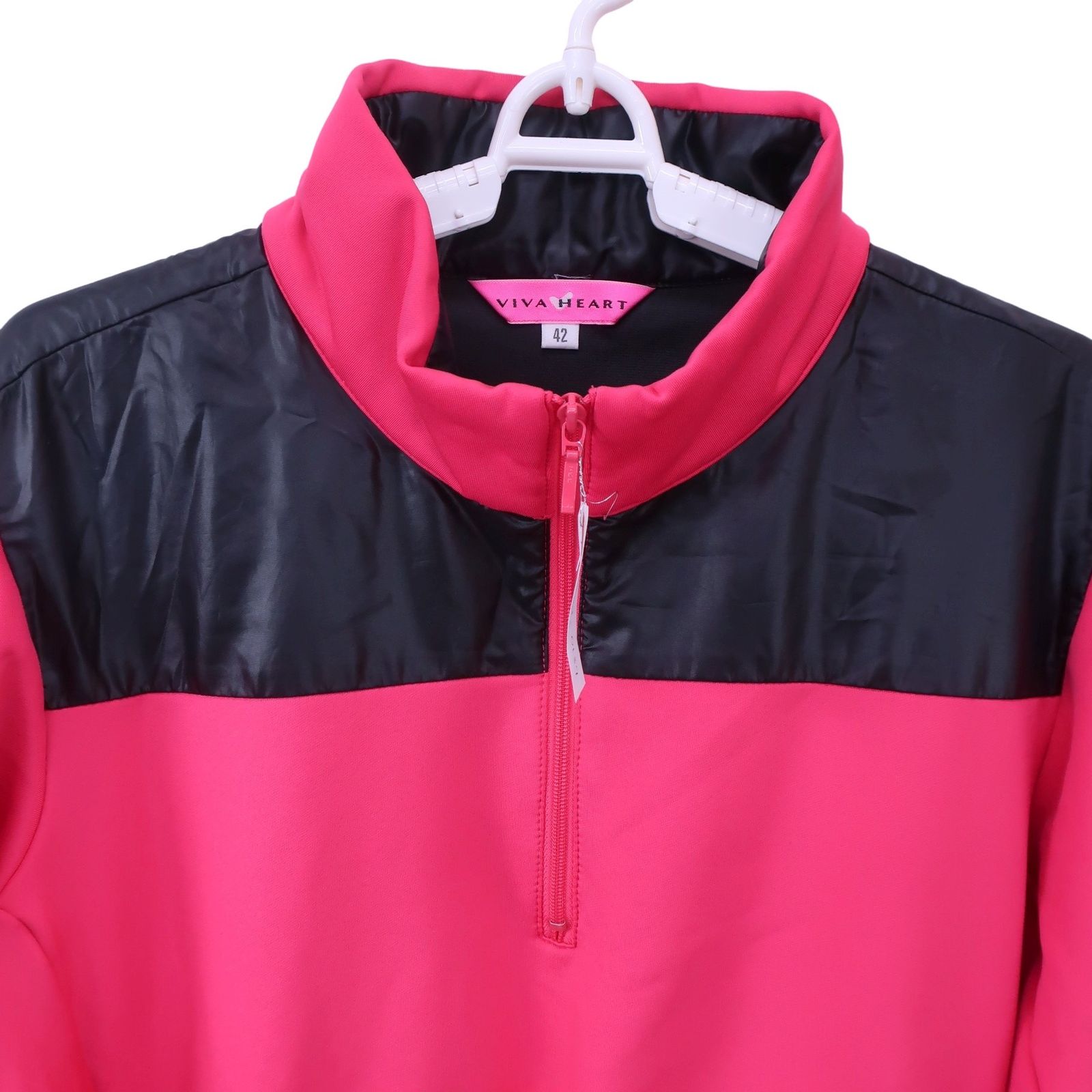 美品】VIVA HEART(ビバハート) ハーフジップスニード ピンク