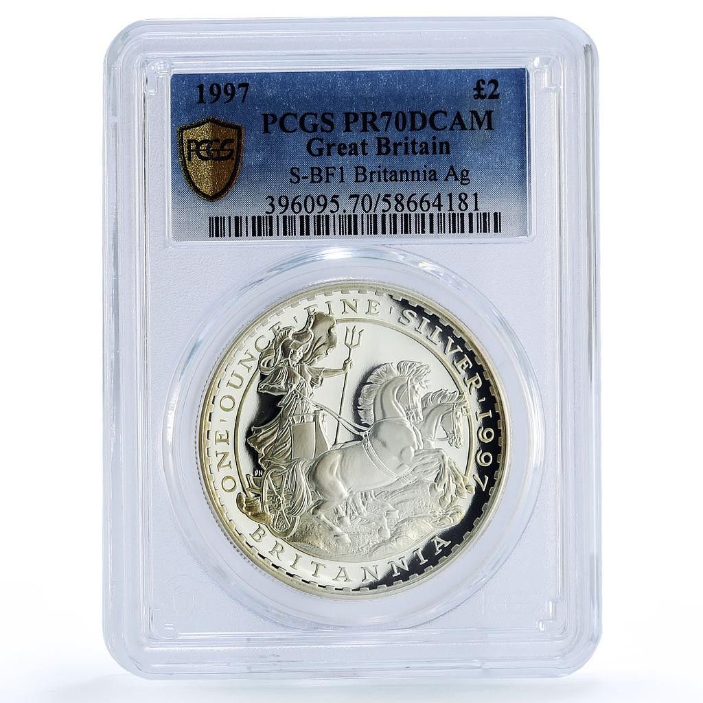 イギリス 2ポンド ブリタニア記念 PR 70 PCGS 銀貨 1997年 - メルカリ