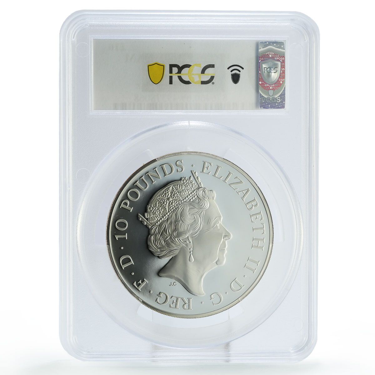 イギリス 10ポンド シルバー ブリタニア ライオン付き PR69 PCGS 5