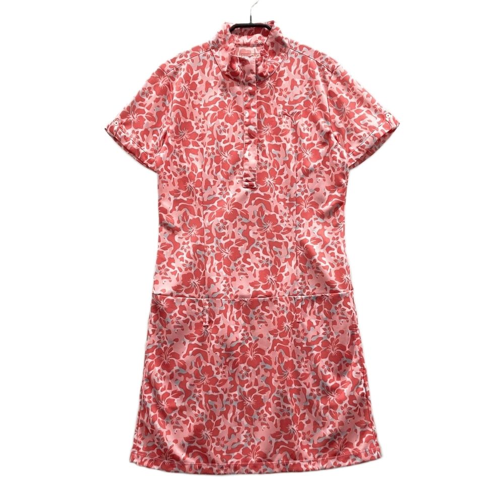 サイズ：L PUMA GOLF プーマゴルフ 半袖ワンピース ハイビスカス 花柄