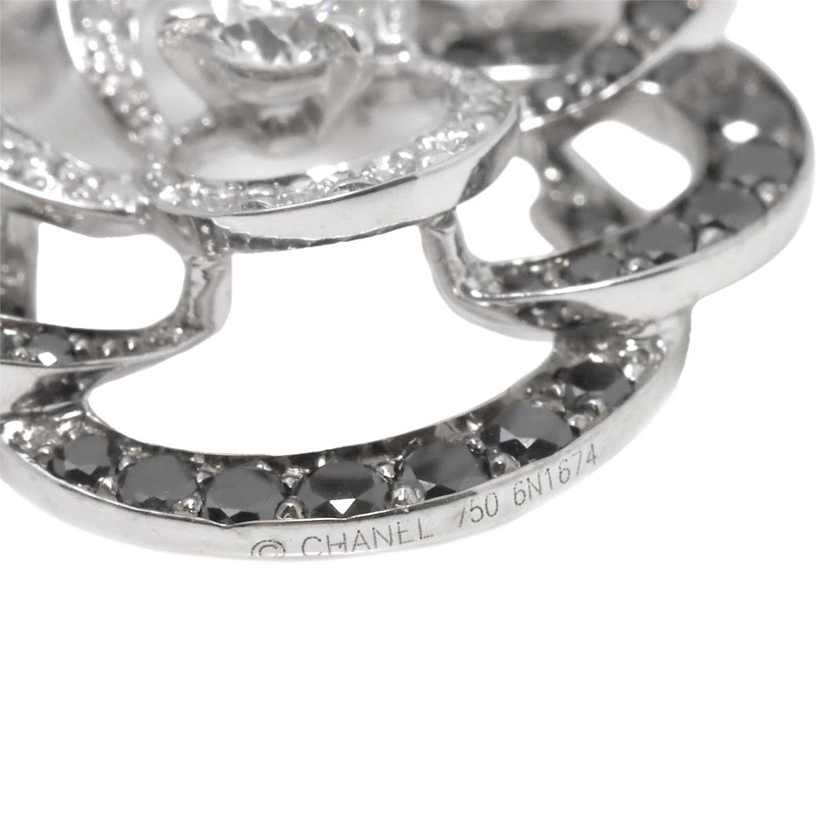 シャネル CHANEL カメリア ダイヤ ネックレス 40cm K18 WG ホワイト