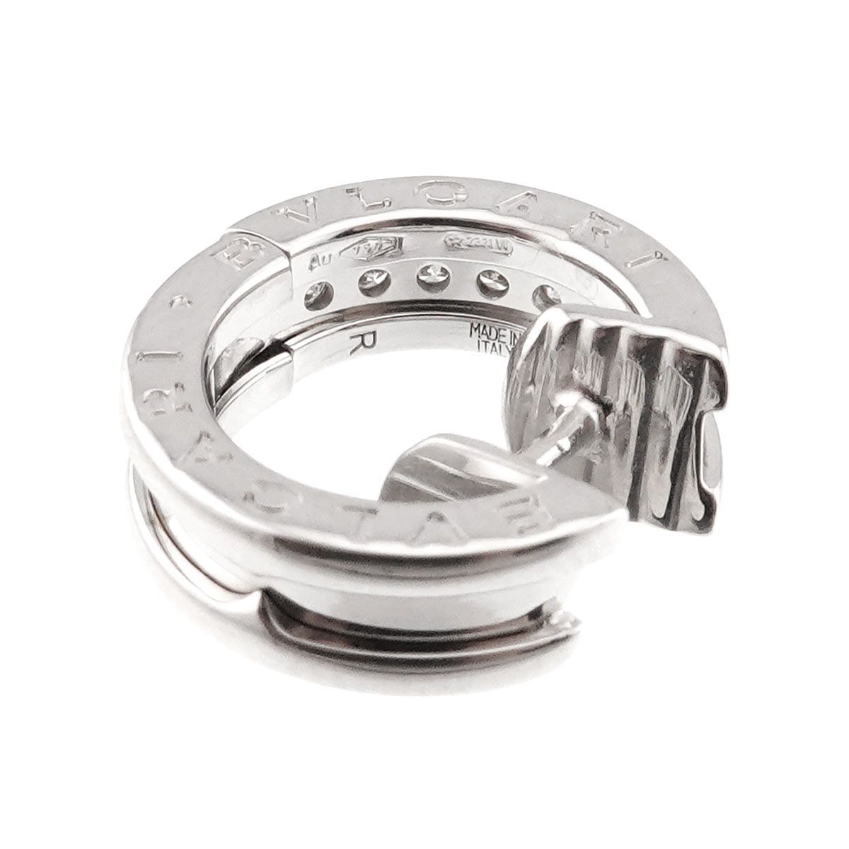 ブルガリ BVLGARI ビーゼロワン ダイヤ ピアス K18 WG ホワイト