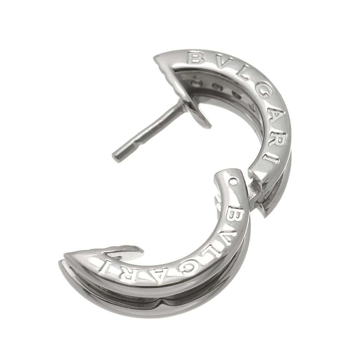 ブルガリ BVLGARI ビーゼロワン ダイヤ ピアス K18 WG ホワイト