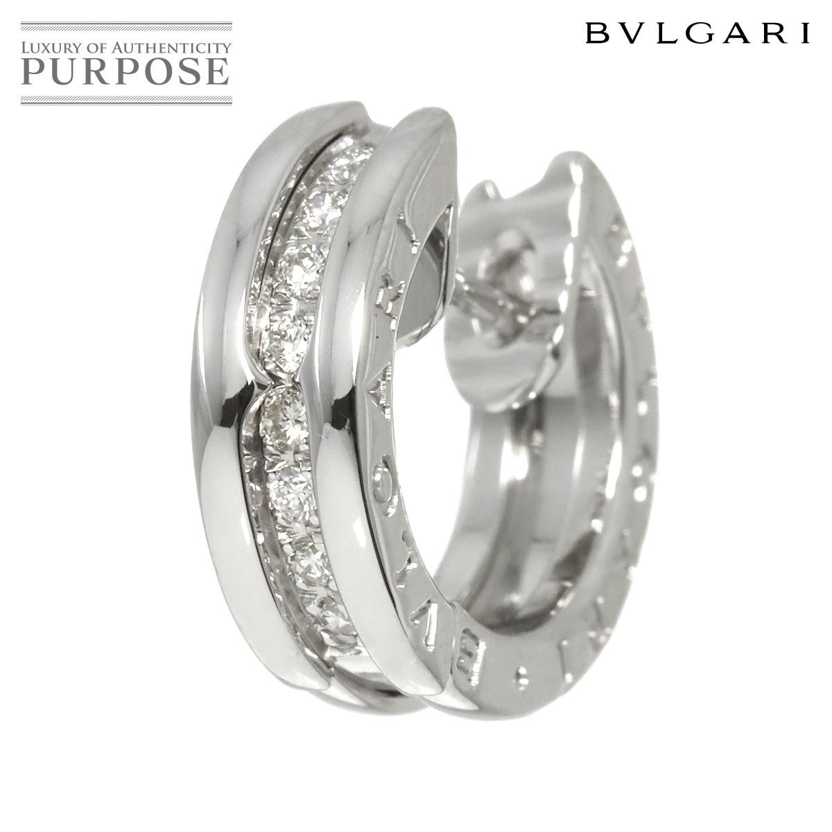 ブルガリ BVLGARI ビーゼロワン ダイヤ ピアス K18 WG ホワイト