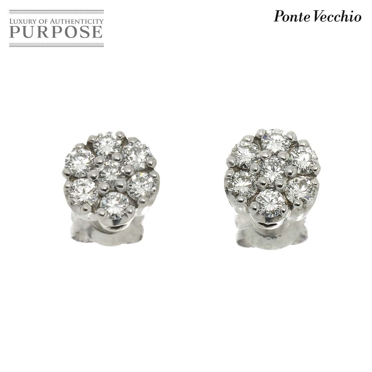 ポンテヴェキオ Ponte Vecchio ダイヤ 0.22ct/0.22ct ピアス K18 WG