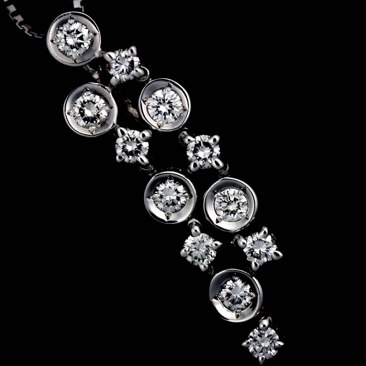 デビアス DE BEERS ライン LINE ダイヤ 0.50ct ネックレス 50cm K18 WG 