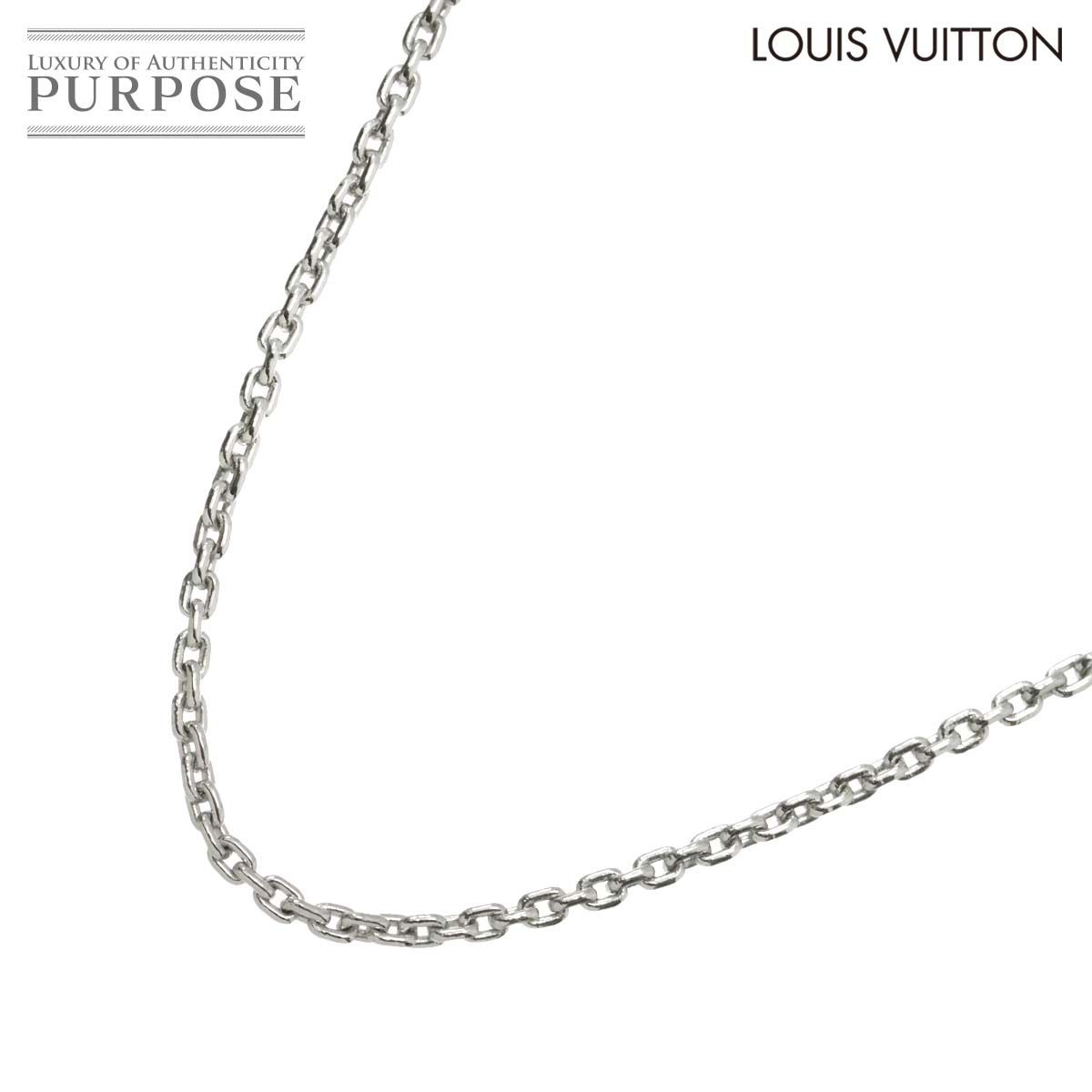 ルイヴィトン LOUIS VUITTON チェーン ネックレス 55cm 幅1.2mm K18 WG 