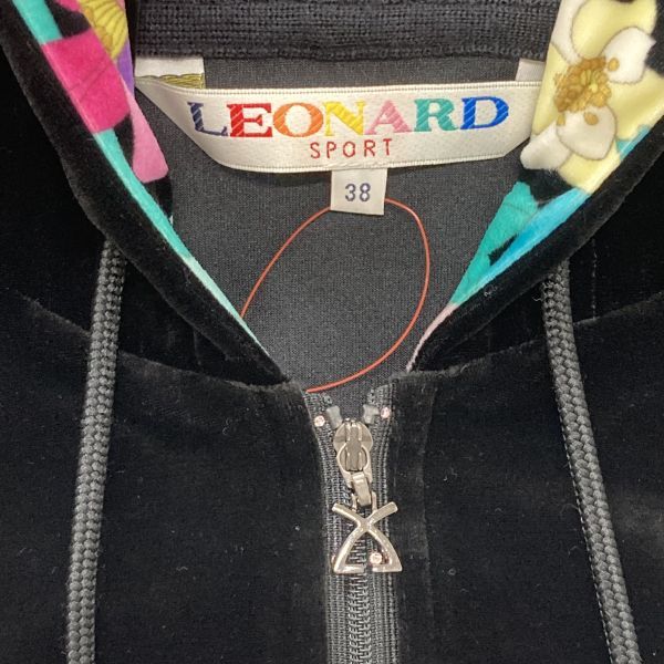 ◇ レオナールスポーツ LEONARD ベロアジップアップパーカー ベロア 花