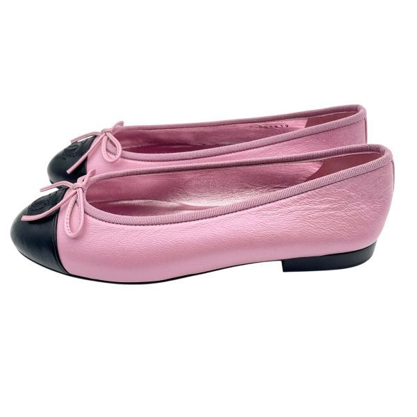 ○ 未使用 シャネル CHANEL パンプス バイカラー バレエシューズ CC