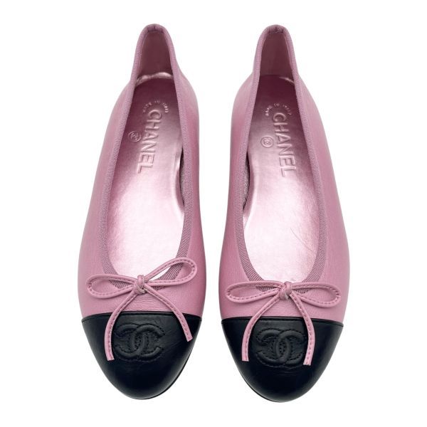 ○ 未使用 シャネル CHANEL パンプス バイカラー バレエシューズ CC