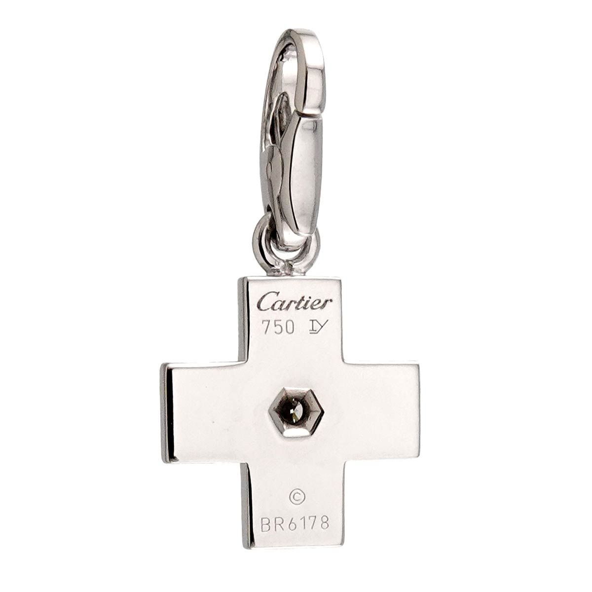 カルティエ Cartier クロス ダイヤ チャーム K18 WG ホワイトゴールド