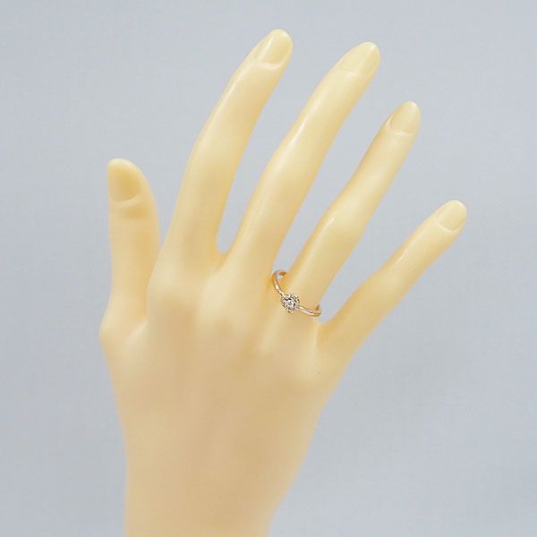 ヨンドシー ダイヤモンド リング K18ピンクゴールド 4℃ 花 フラワー