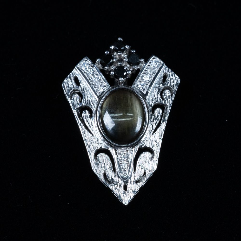 スターサファイア2.47ct ダイヤモンド0.29ct ペンダント ブローチ