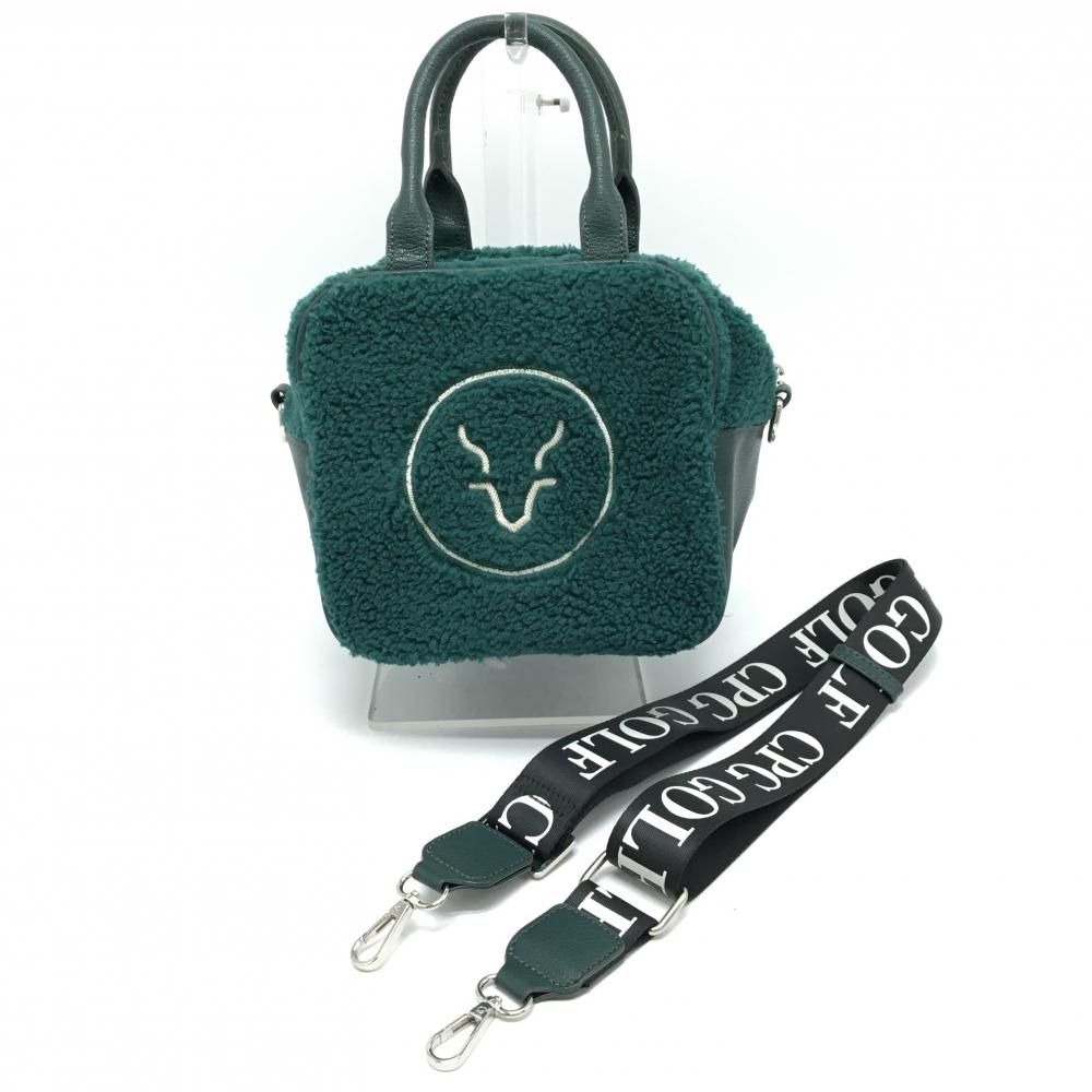 CPG GOLF ボアカートバック　ジーピージーゴルフ　新品未使用 美品】CPG 2WAYカートバッグ ダークグリーン ボア ショルダー