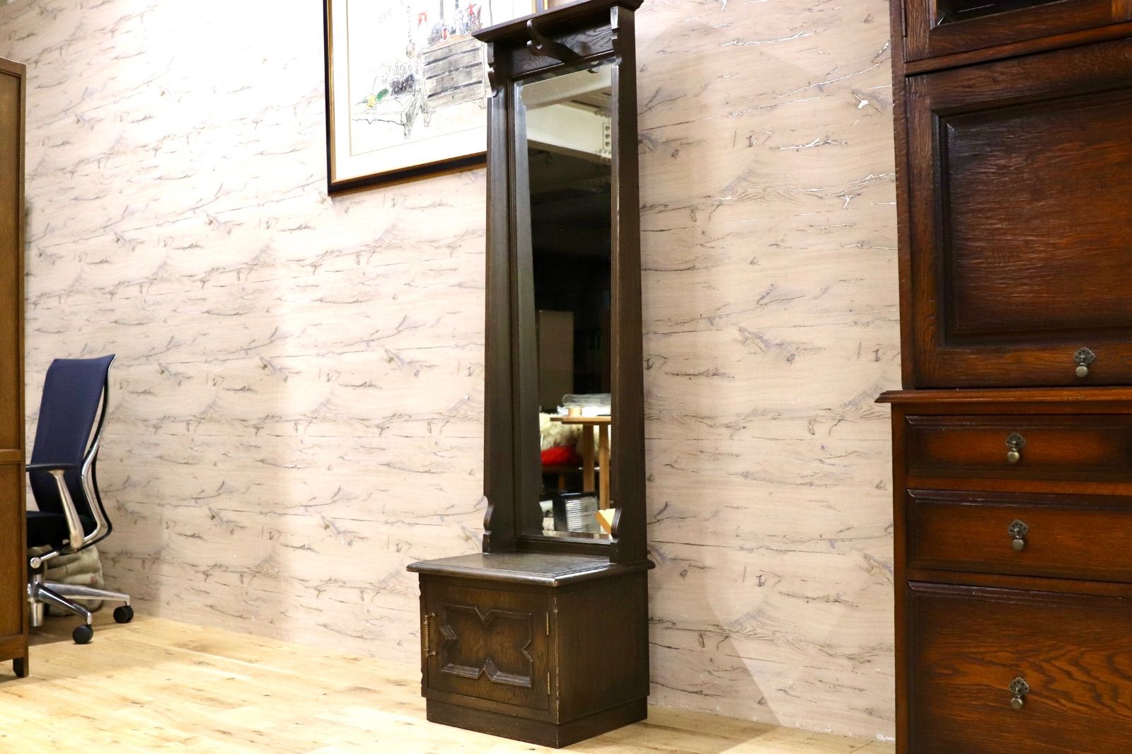 GMIK822○永田良介商店 ドレッサー 鏡台 和家具 和製アンティーク 昭和