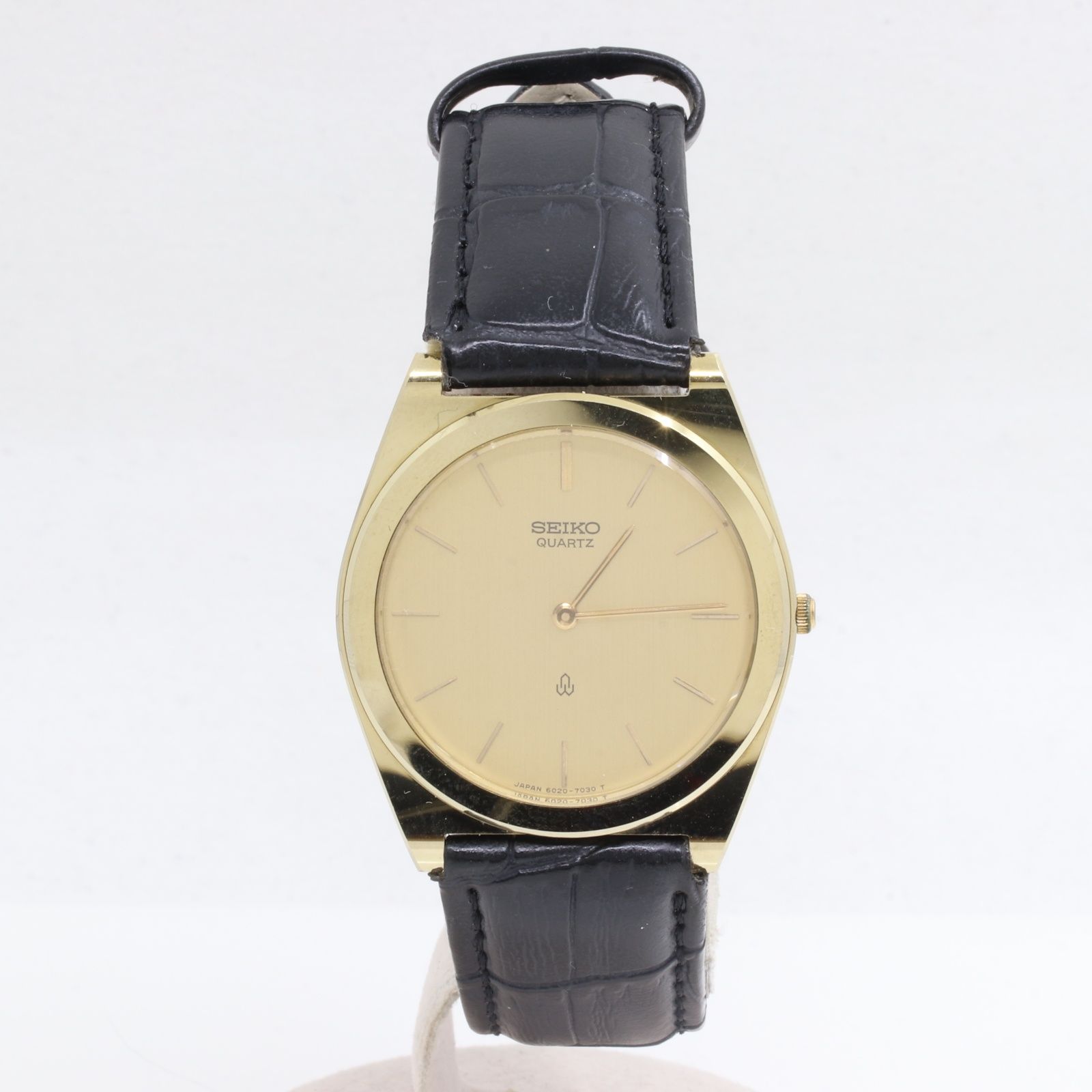 ITAQR5V17WJK SEIKO セイコー 6020-7020 SS/GP 社外革ベルト QZ