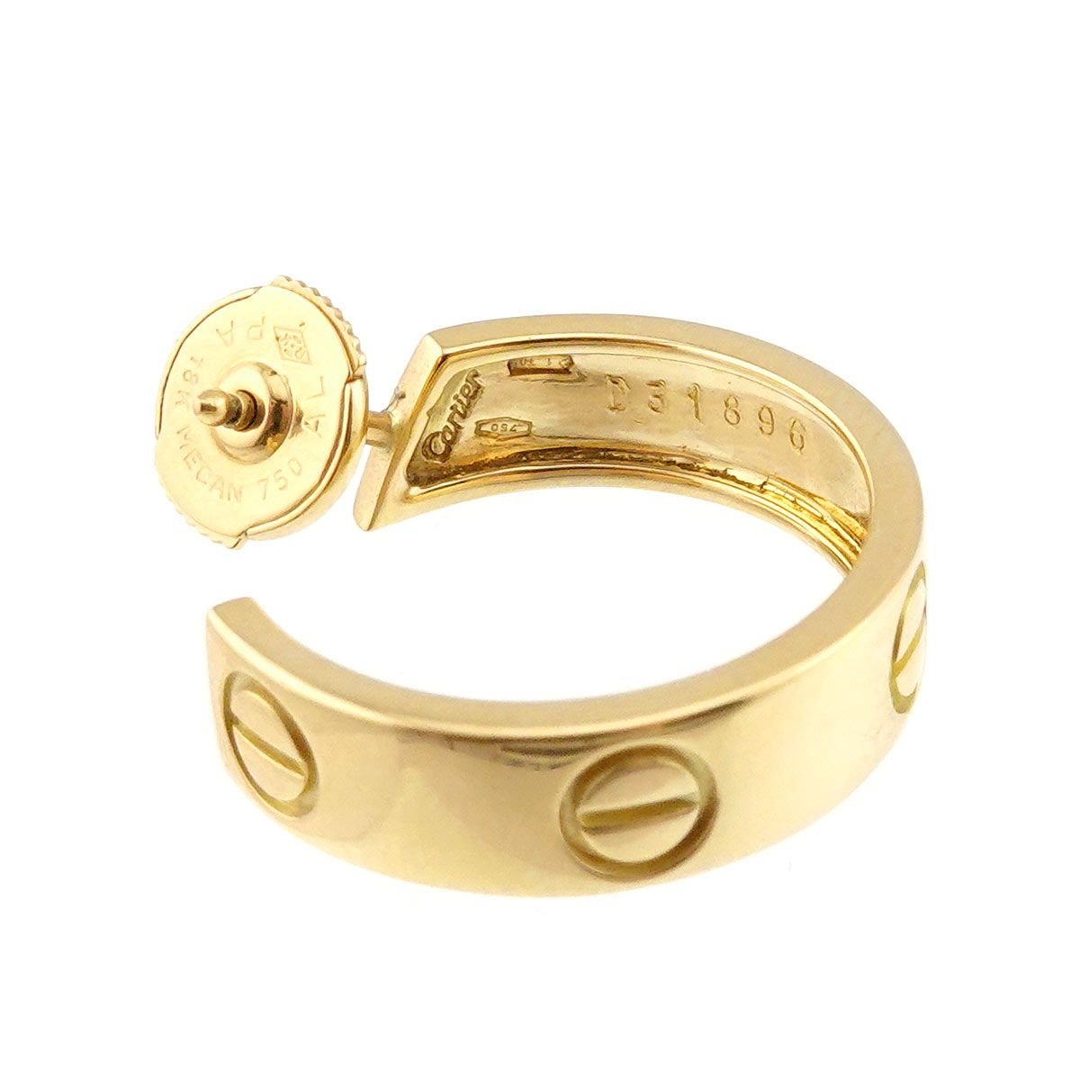 カルティエ Cartier ラブ フープ ピアス K18 YG イエローゴールド 750