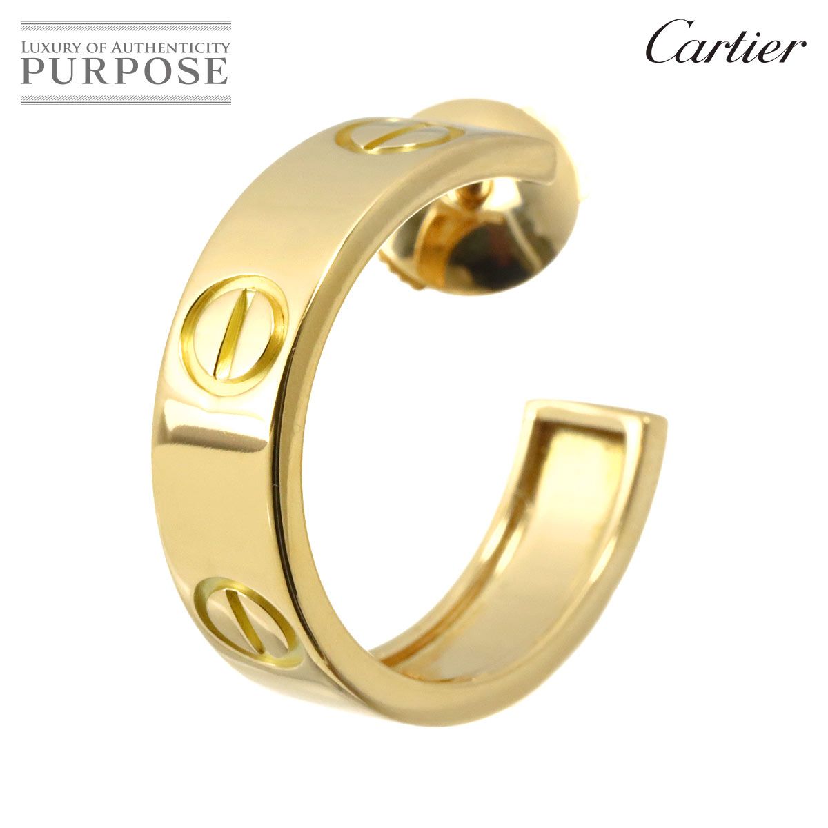 カルティエ Cartier ラブ フープ ピアス K18 YG イエローゴールド 750