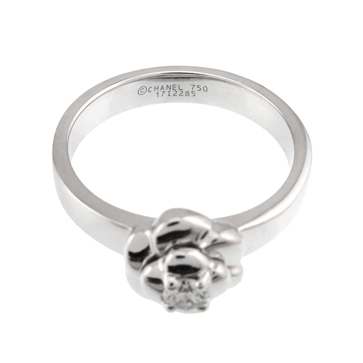 シャネル CHANEL カメリア 13号 リング ダイヤ K18 WG ホワイト