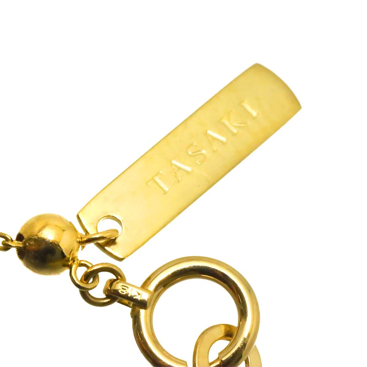 タサキ TASAKI ダイヤ 0.04ct ロング ネックレス 70cm K18 YG イエロー