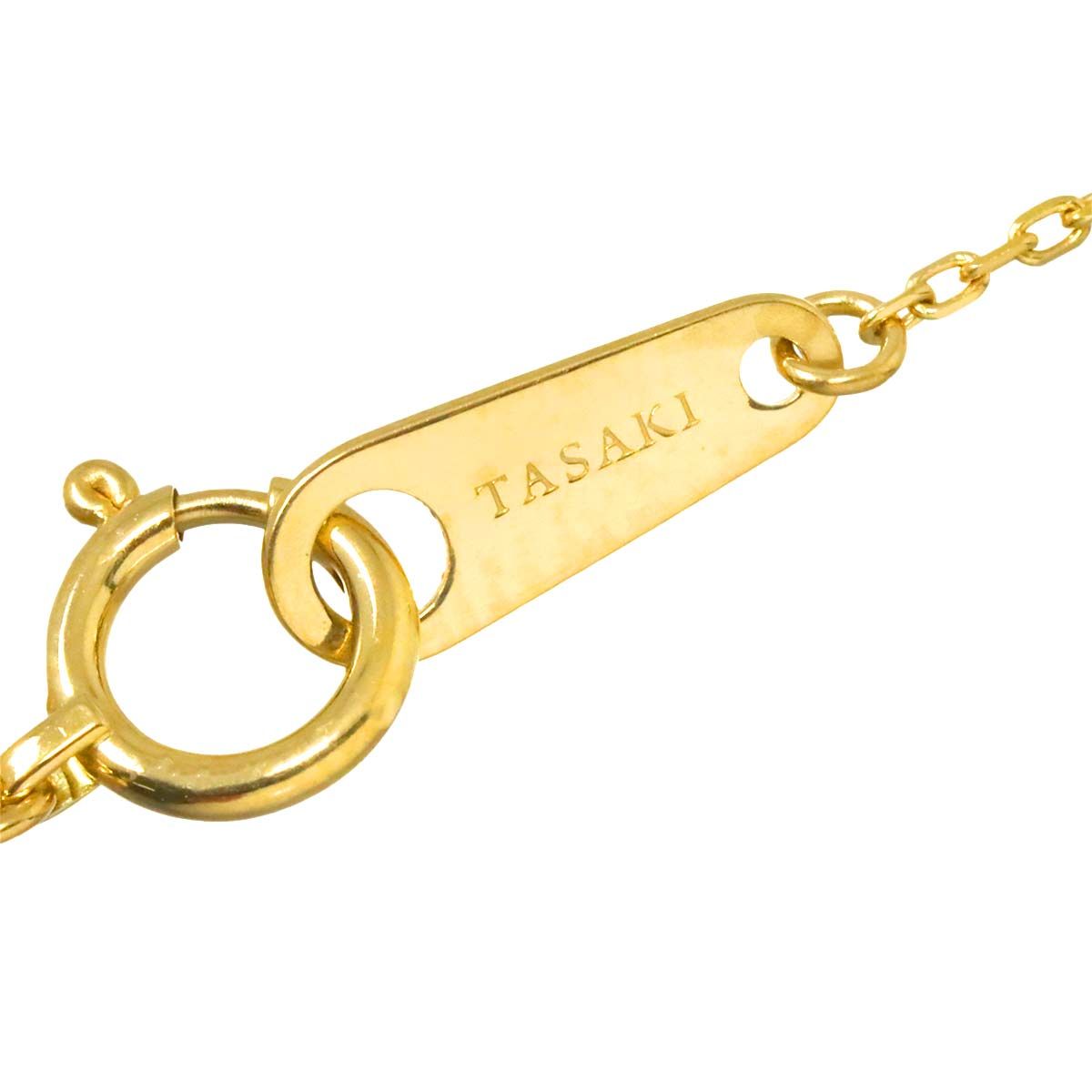 タサキ TASAKI ダイヤ 0.04ct ロング ネックレス 70cm K18 YG イエロー