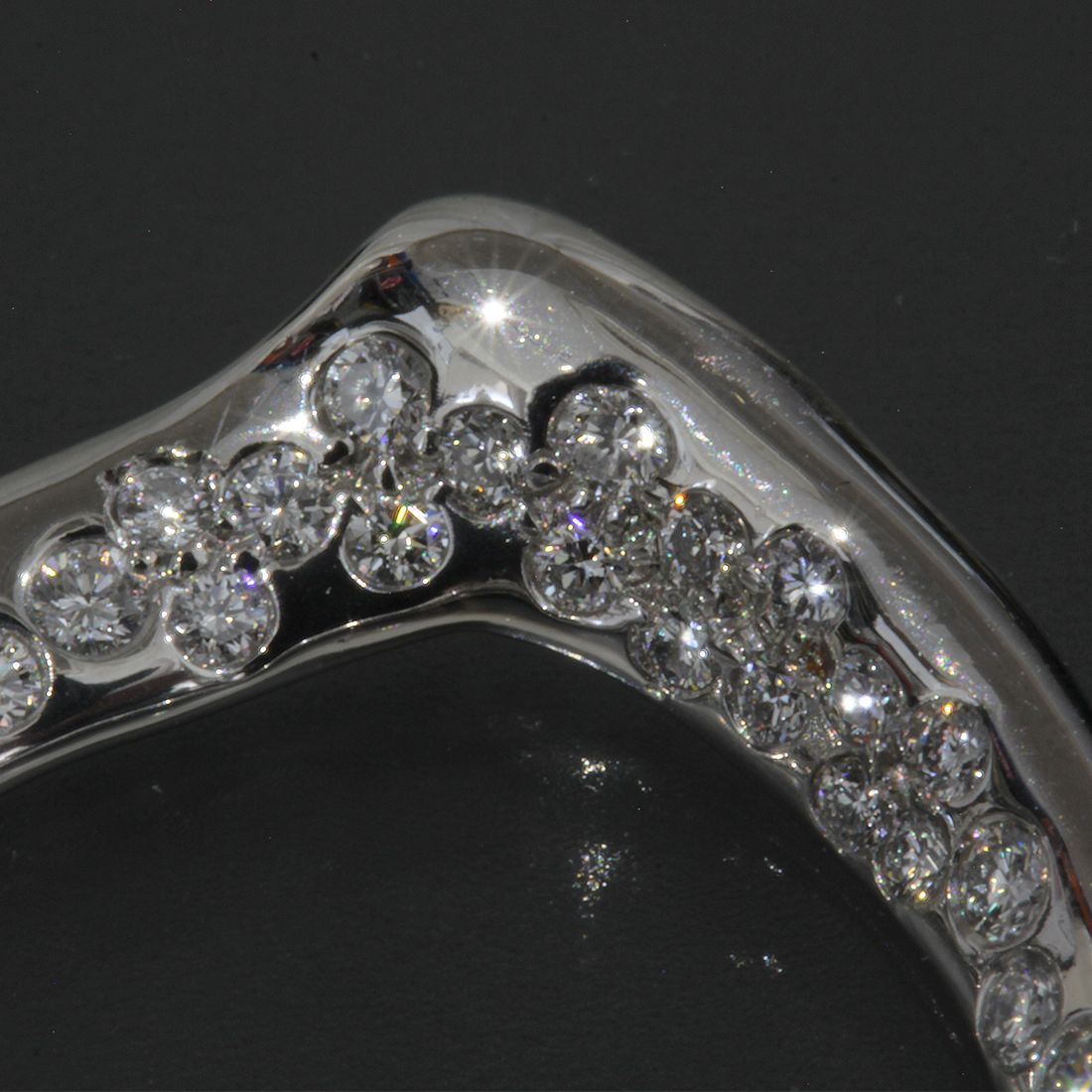 ティファニー オープンハート ペンダントトップ ダイヤ PT950 E1981