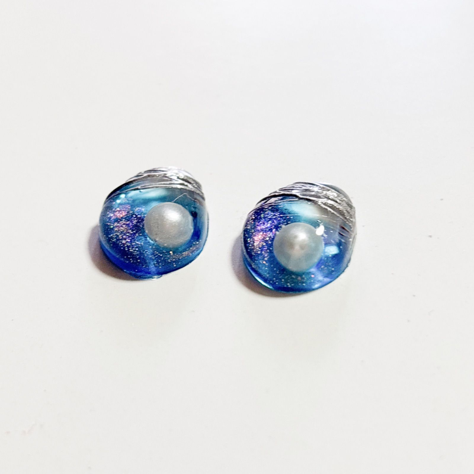 1018 ）カボション ニュアンス レジン ピアス イヤリング - メルカリ