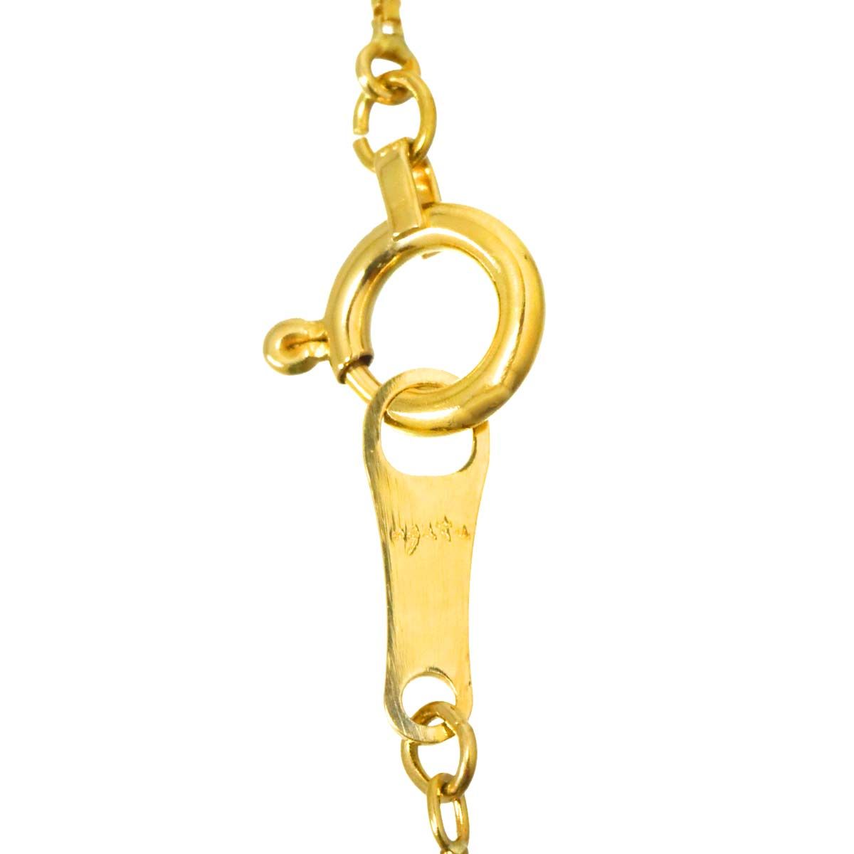 アガット agete ダイヤ 0.05ct ネックレス 40cm K18 YG イエロー