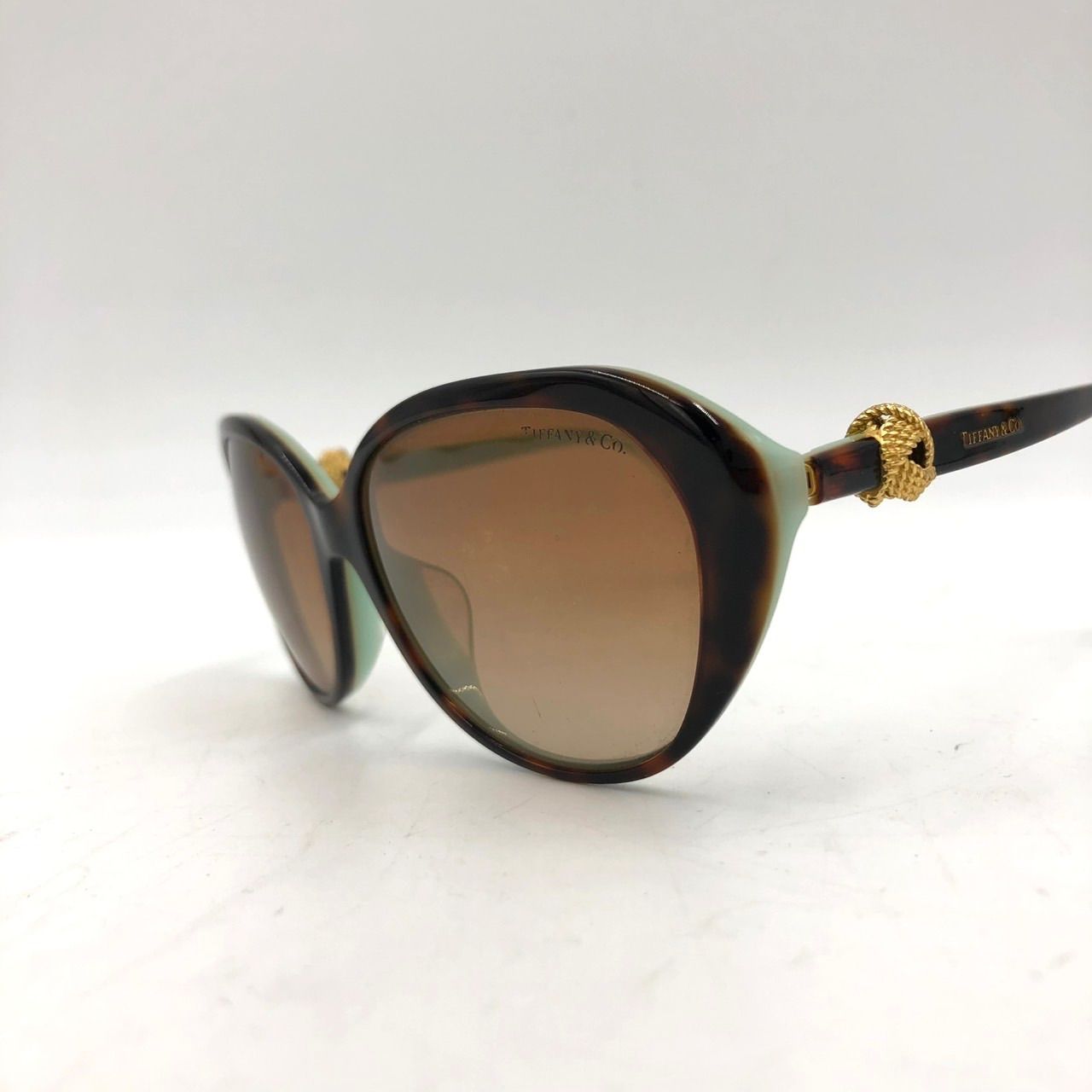 ティファニー サングラス TF4098-F べっ甲柄 ブルー ノット 金具 人気
