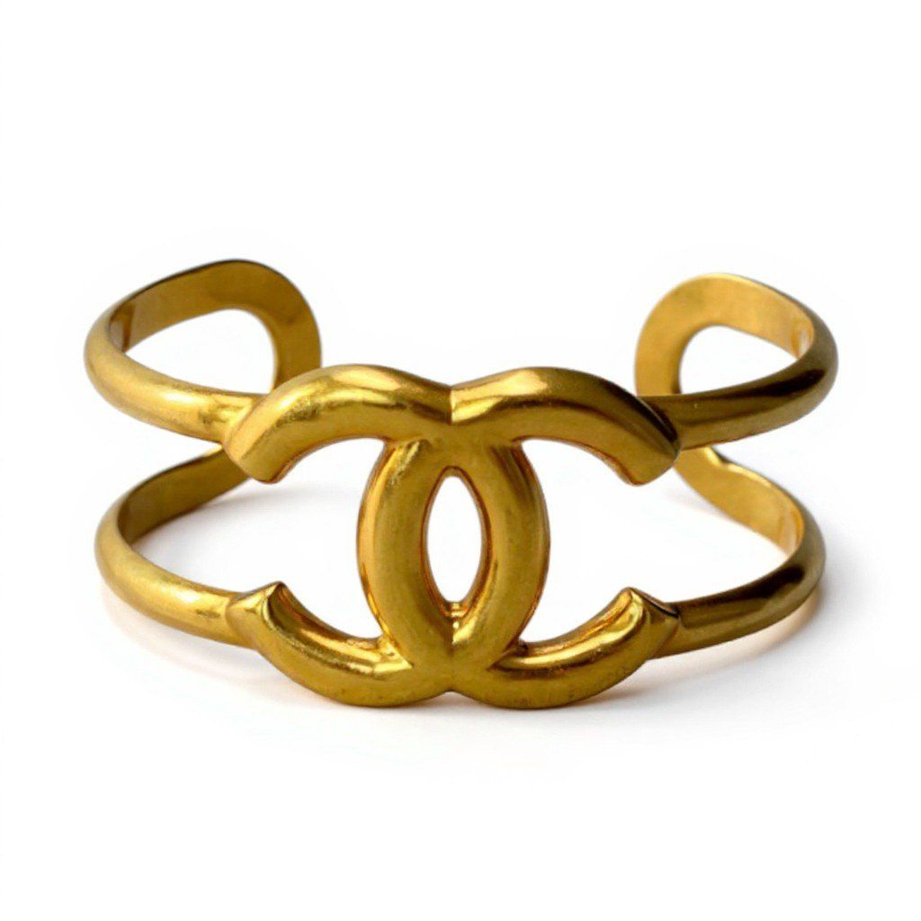 b2 Vintage CHANEL シャネル 1997 ココマーク ロゴ バングル ゴールド